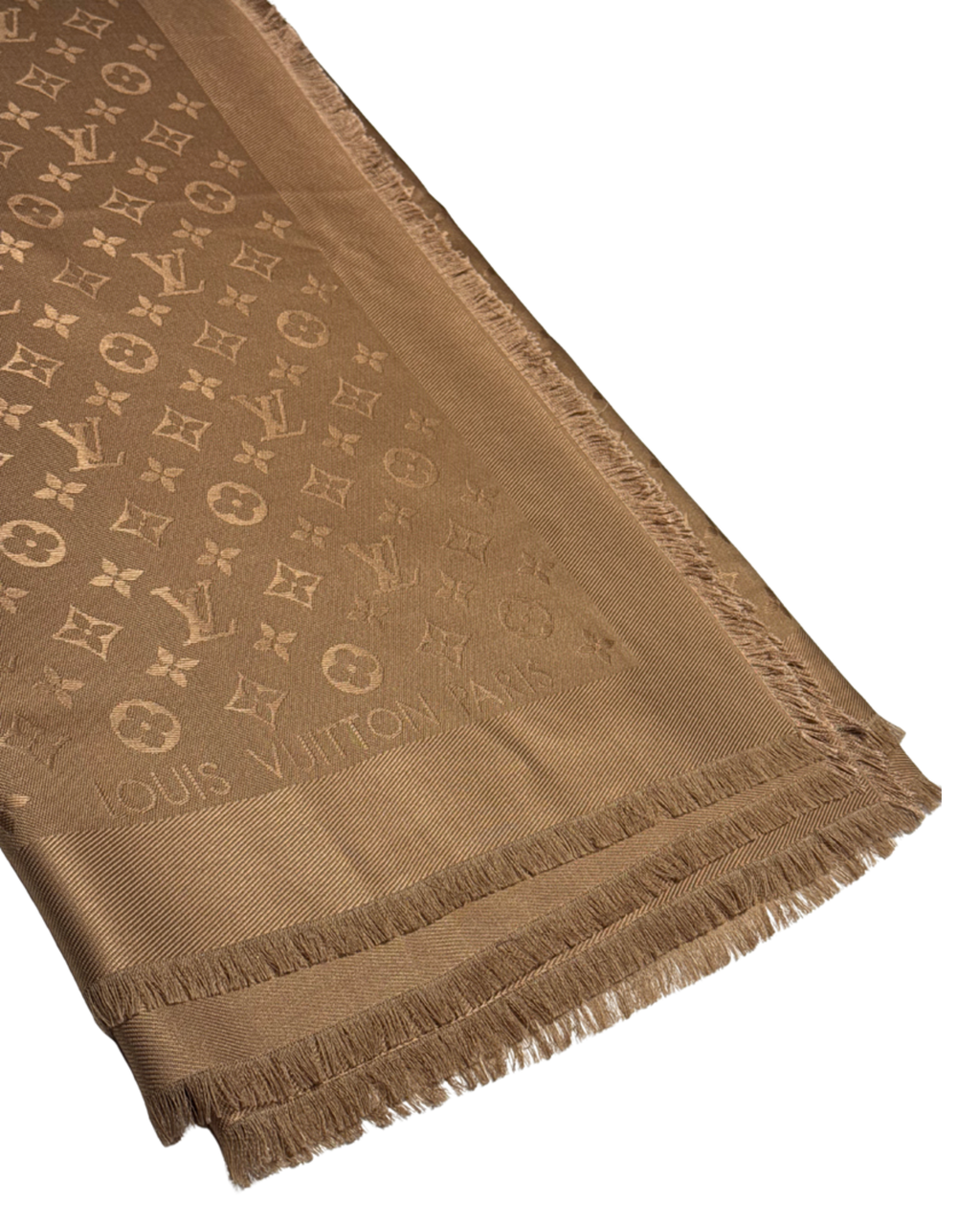 Louis Vuitton Monogram – Stola in seta e lana color camel
