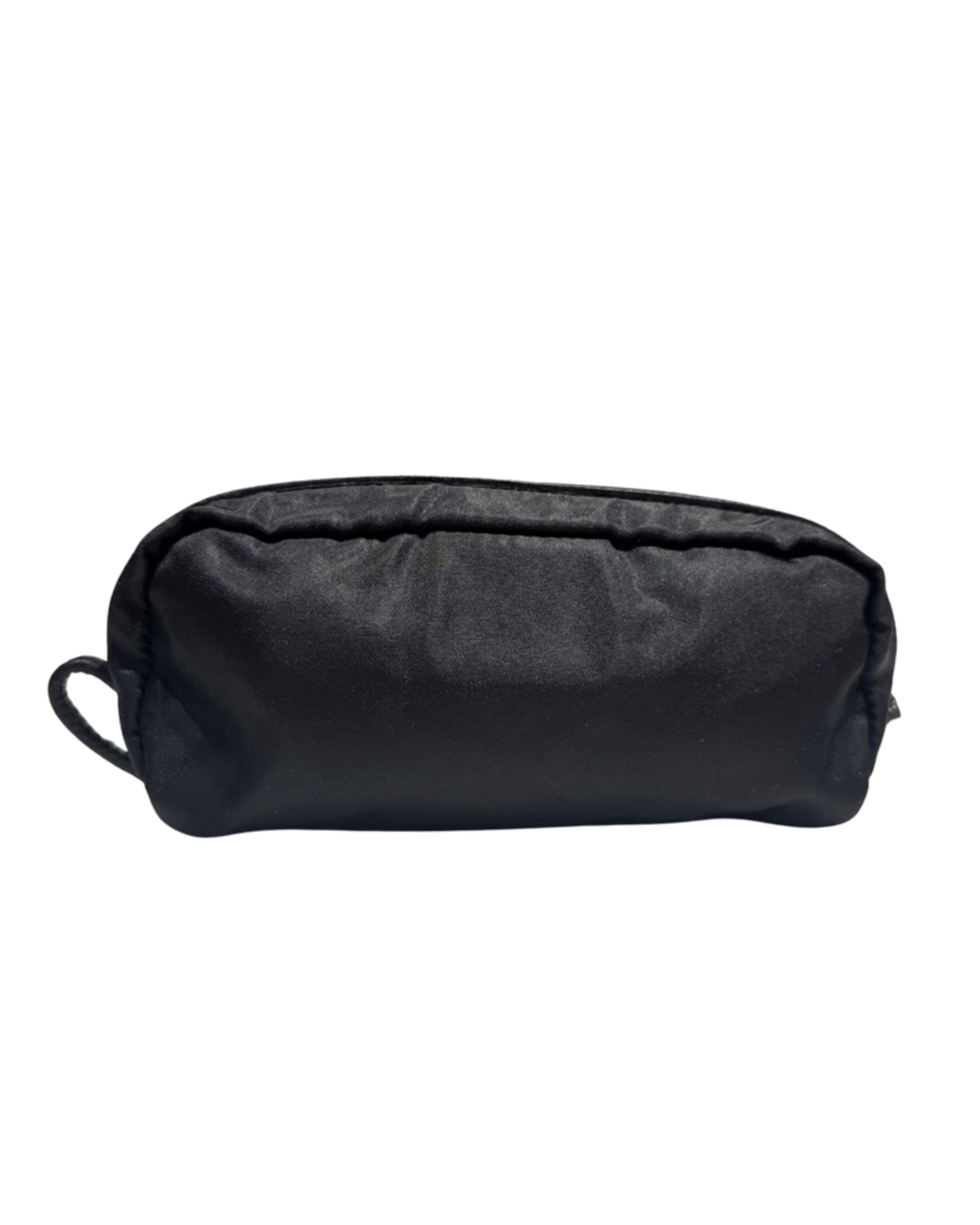 Pouch Prada nera con logo triangolare