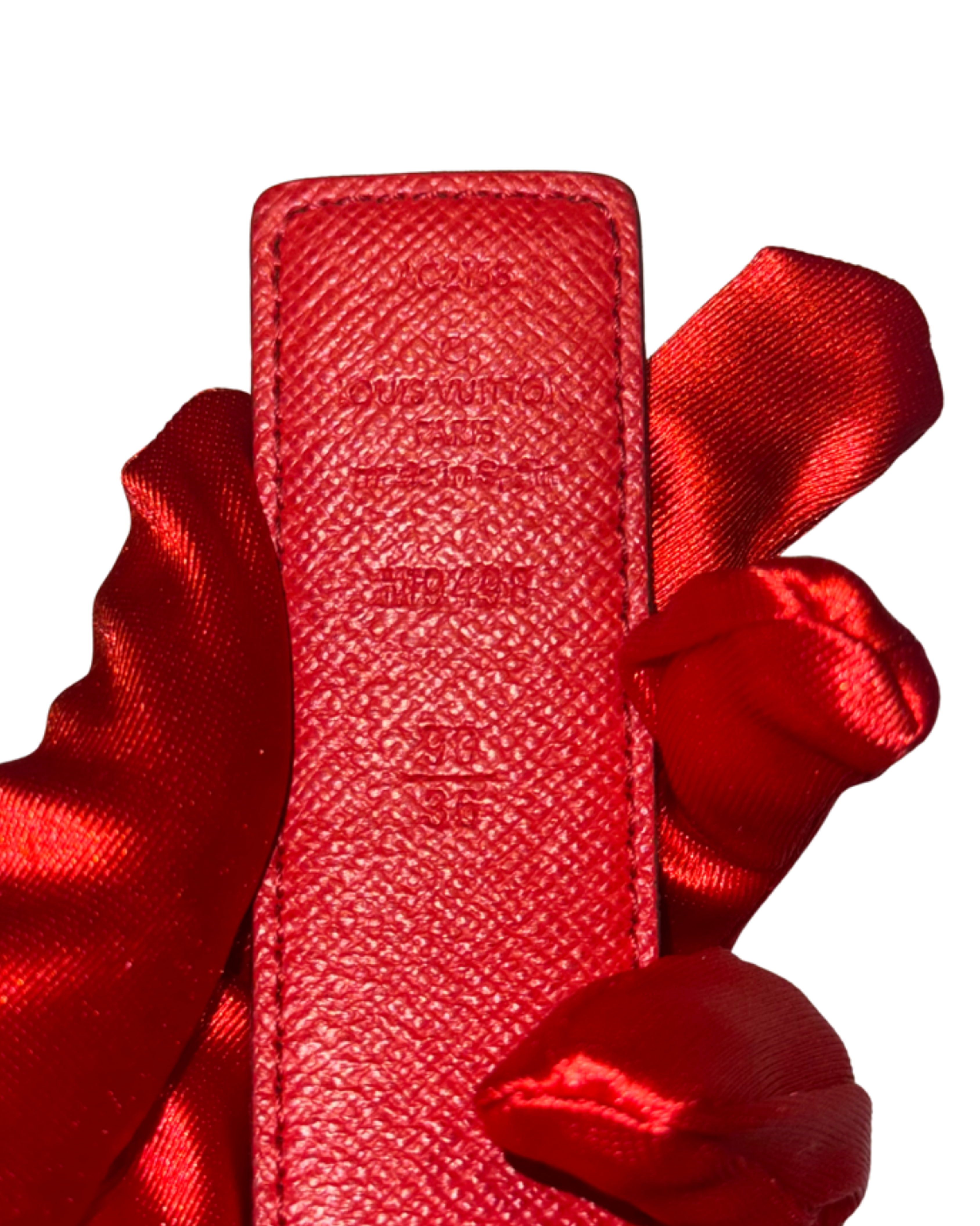 Cintura Louis Vuitton reversibile con fibbia LV dorata