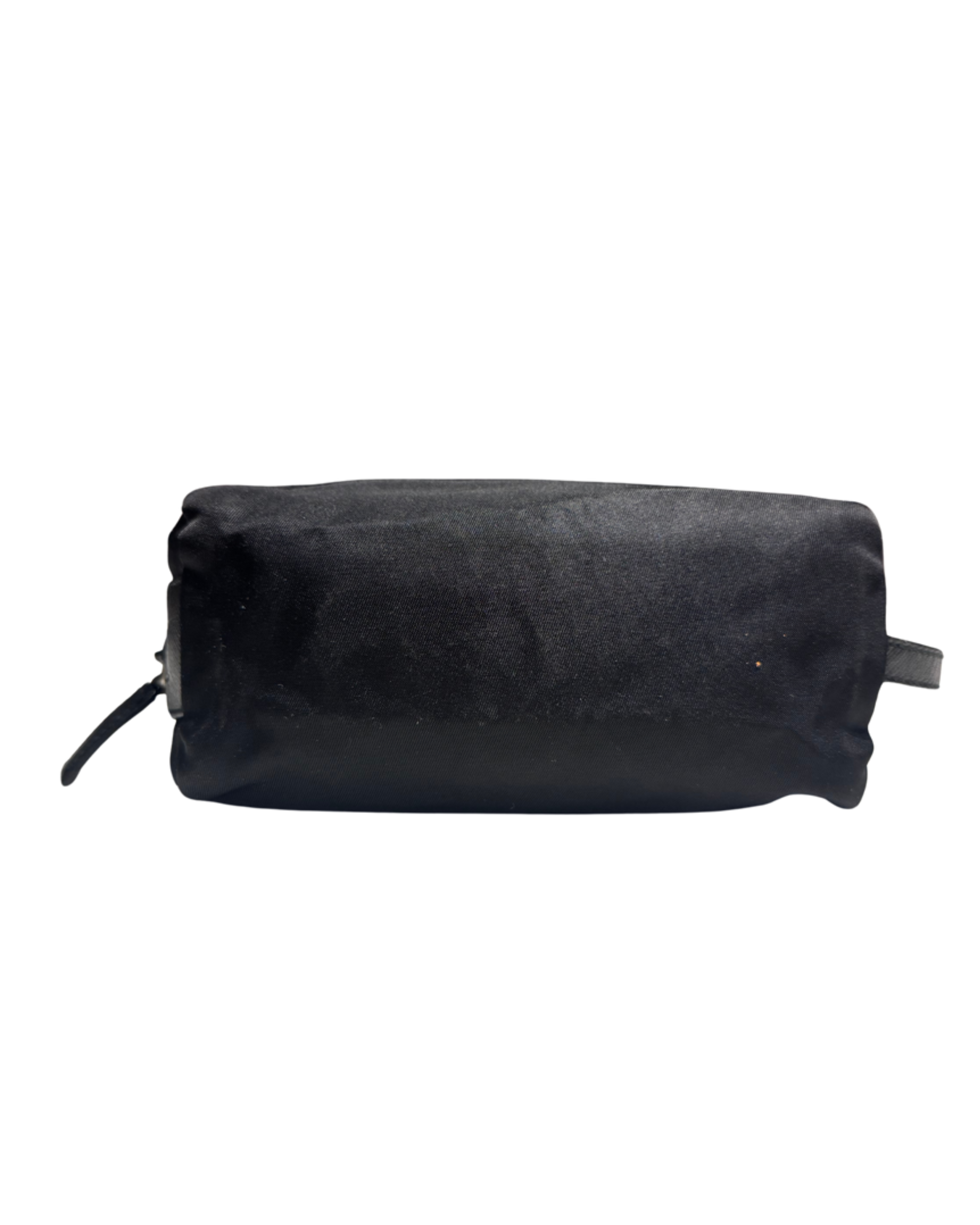 Pouch Prada nera con logo triangolare