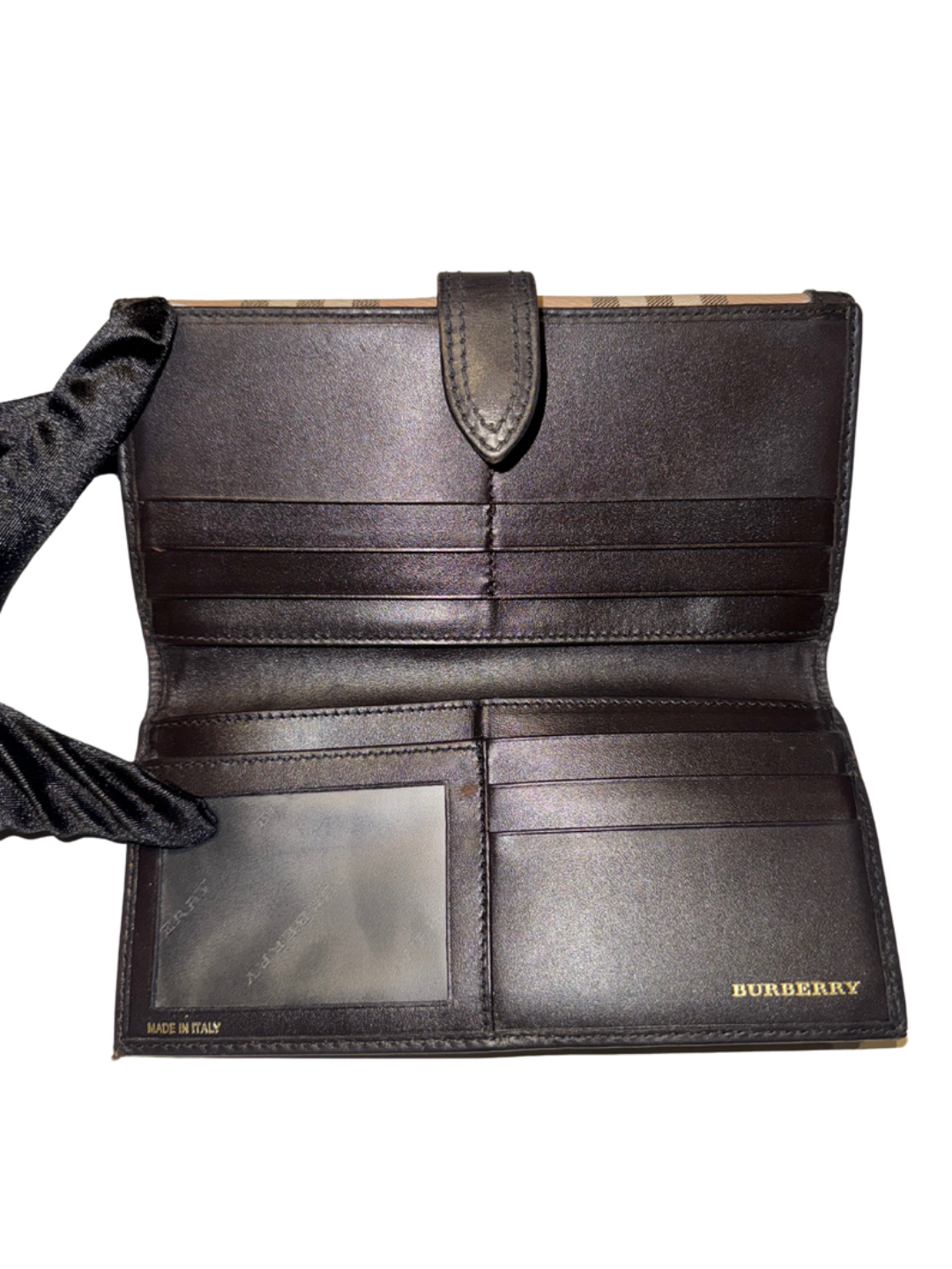 Portafoglio Burberry Check in Canvas e Pelle